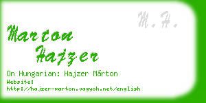 marton hajzer business card